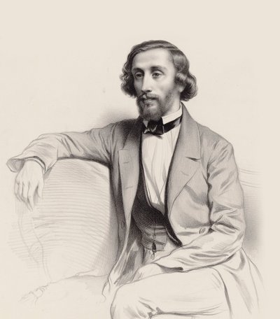 Pianisti ja säveltäjä Julius Schulhoffin muotokuva 1825-1898, 1854. tekijältä Marie Alexandre Menut Alophe