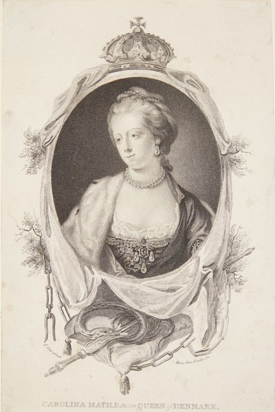 Caroline Mathilden muotokuva tekijältä Marie Anne Bourlier