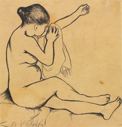 Istuva naisten alastonkuva, ensimmäinen kolmasosa 1900-luvulta. tekijältä Marie Clementine (Suzanne) Valadon