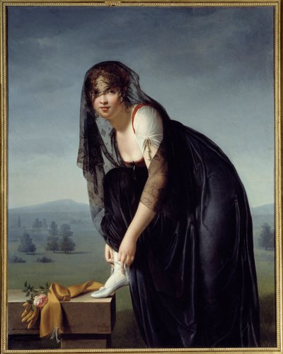 Tutkimus naisesta luonnon jälkeen, jota kutsutaan myös Madame Subtran muotokuvaksi. Marie Denise Villersin (1772-1821) maalaus tekijältä Marie Denise Villers