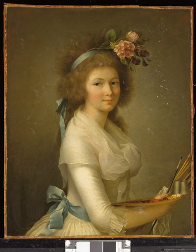Omakuva (Taiteilijan omakuva paletilla) (öljy kankaalle) tekijältä Marie Élisabeth Gabiou