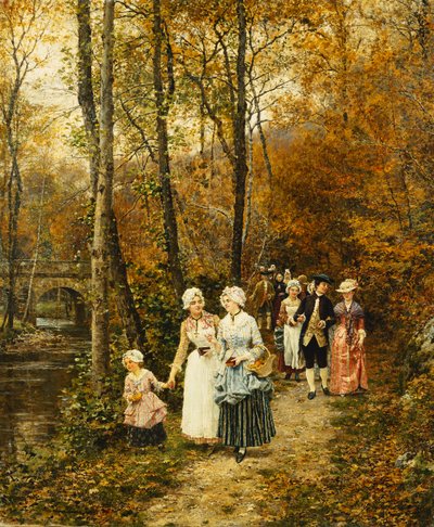 Iltapäiväkävely, 1879 tekijältä Marie Francois Firmin Girard