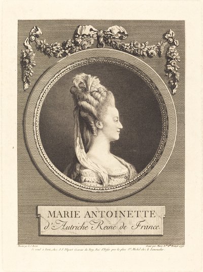Marie Antoinette tekijältä Marie Louise Adelaide Boizot after Louis Simon Boizot