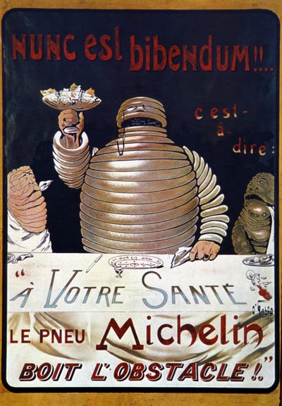 Mainosjuliste Michelin-rengas: Nunc on bibendum, Michelin-rengas juo esteen tekijältä Marius Rossillon