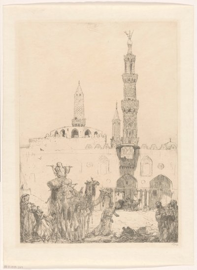 Al-Azharin moskeija Kairossa tekijältä Marius Bauer (signed by artist)