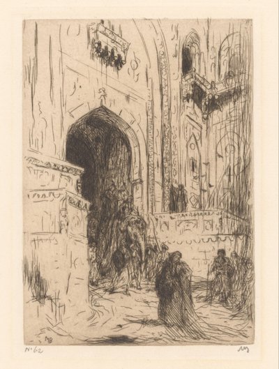 Delhissä sijaitsevan palatsin sisäänkäynti tekijältä Marius Bauer (signed by artist)