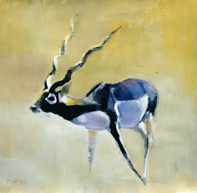 Black Buck, Velavadar, 1997 (sekoitettu media paperille) tekijältä Mark Adlington