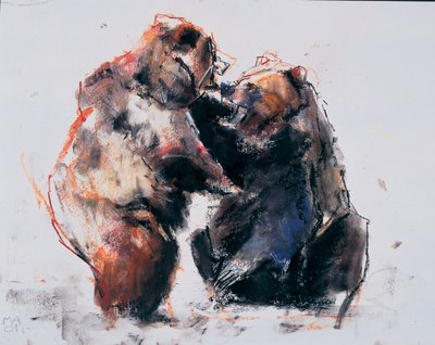European Brown Bears, 2001 (hiili ja conte paperilla) tekijältä Mark Adlington