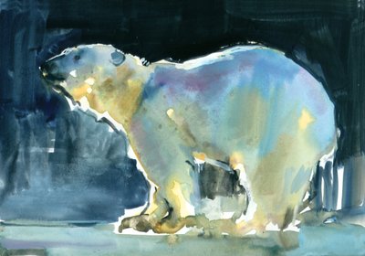 Ice Silhouette, 2016, (akvarelli ja guassi paperille) tekijältä Mark Adlington