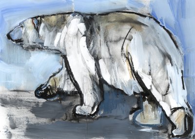 Polar, 2013, (sekoitettu media ja kollaasi paperille) tekijältä Mark Adlington