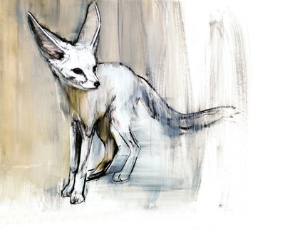 Sand Fox, 2009 (conte und charcoal paperilla) tekijältä Mark Adlington