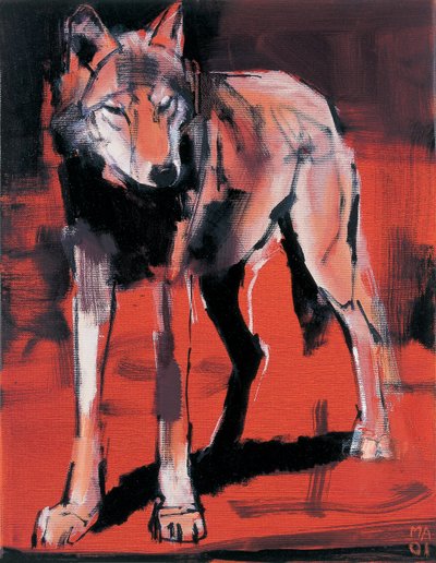 Summer Wolf, 2001 (sekoitettu media kankaalle) tekijältä Mark Adlington