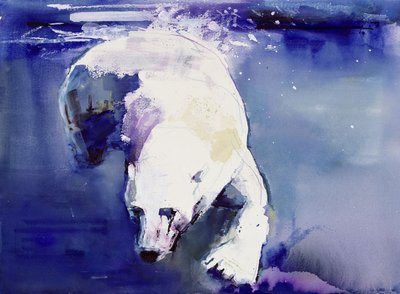 Vedenalainen karhu, 1999 (sekatekniikka paperille) tekijältä Mark Adlington