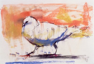Walking Dove, Trasierra, 1998 (conte ja hiili paperilla) tekijältä Mark Adlington