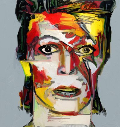 Picasso uudelleen kuvattuna - David Bowie 2 (maalaus) tekijältä Mark Gordon