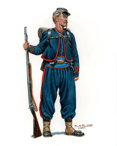 10. New Yorkin jalkaväki National Zouaves 1. univormu 1861, 2024 (akvarelli ja guassi Bristolille) tekijältä Mark Maritato