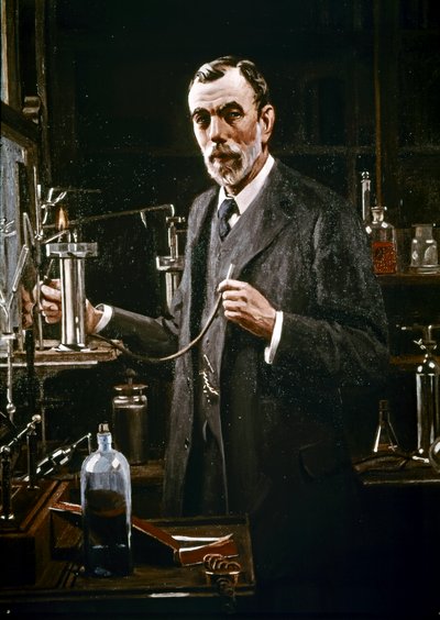 Sir William Ramsay laboratoriossaan tekijältä Mark Richard Milbanke