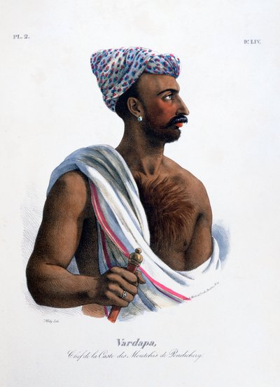 "Pondicherry Puducherryn kastin päällikkö", Intia, 1828 tekijältä Marlet et Cie