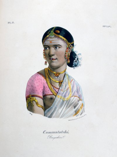 Naistanssija Bayadere, 1828 tekijältä Marlet et Cie