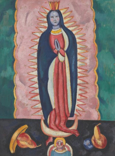 Guadalupen neitsyt, n.1918-19 (öljy ja hiili kartongille). tekijältä Marsden Hartley