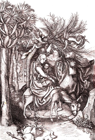 Lento Egyptiin, Pyhä perhe tekijältä Martin (after) Schongauer