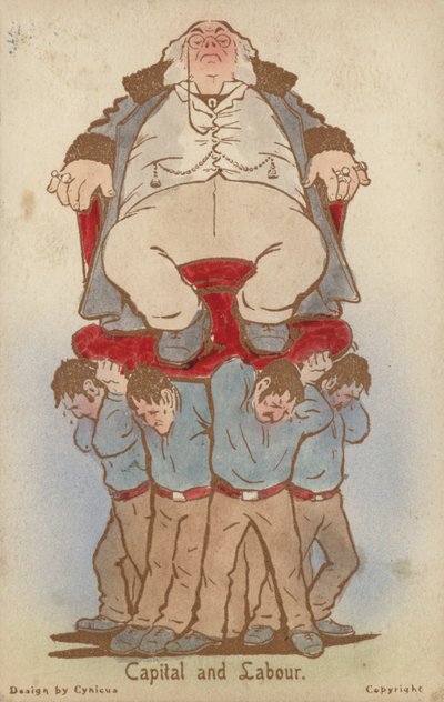Pääoma ja työ (väri litho) tekijältä Martin  Anderson