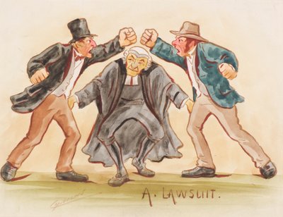 Oikeusjuttu (akvarelli) tekijältä Martin  Anderson