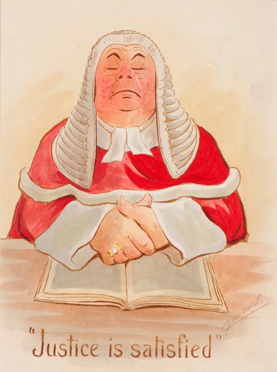 Oikeus on tyytyväinen (akvarelli) tekijältä Martin  Anderson