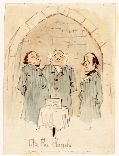 Vapaa kirkko (lyijykynä ja akvarelli) tekijältä Martin  Anderson