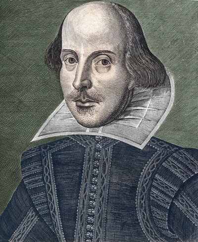 William Shakespearen (1564-1616) muotokuva. tekijältä Martin Droeshout