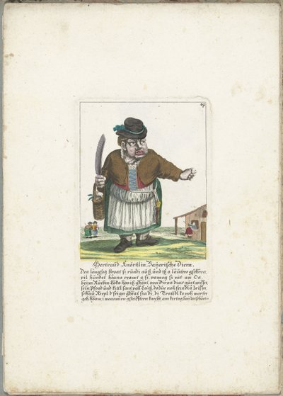 Dwerg Gertraud Knörtzlin, noin 1710 Gertraud Knörtzlin, Baijerische Diern (otsikko esineessä) Il Callotto resurcitato tai vastikään kalustettu pieni kaappi (sarjan nimi) tekijältä Martin Engelbrecht (attributed to)