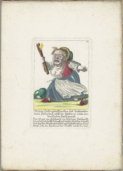 De dwerg Malper Höllriglin waardinina, noin 1710 Malper Höllriglin Würthin ja siitosemä Hünerloch auff der Pasteijissa ällöttävässä kotimaisessa oikeusjutussa (otsikko esineessä) Il Callotto resurcitato tai vastikään kalustettu pieni kaappi (sarjan nimi tekijältä Martin Engelbrecht (attributed to)