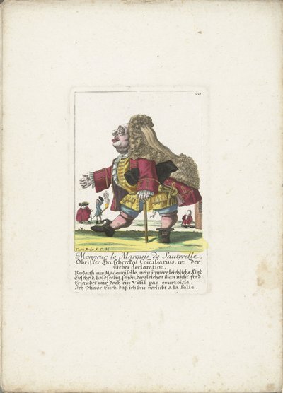 Kääpiö Monsieur le Marquis de Sauterelle, n. 1710 Monsieur le Marquis de Sauterelle, Obrister Heüschrecken Commissarius, in der Liebes -ilmoitus (nimike esineessä) Il Callotto resurcitato tai hiljattain nimitetty Zwerchen Cabinet (sarjan nimi) tekijältä Martin Engelbrecht (attributed to)