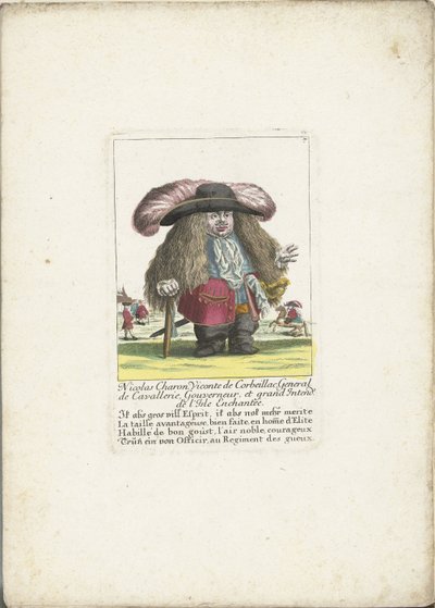 Kääpiö Nicolas Charon ratsuväen kenraalina, n. 1710 Nicolas Charon, Viconte de Corbeillac, ratsuväen kenraali, kuvernööri ja Grand Intendt. de l