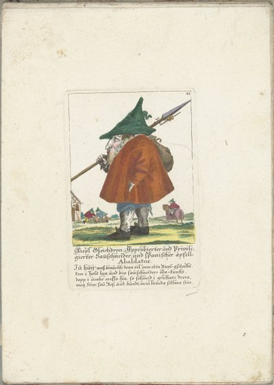 Dwerg Riepl Gleichdron, noin 1710 Riepl Gleichdron, lisensoitu ja etuoikeutettu makkaraleikkuri ja espanjalainen Apple Abaldator (otsikko esineessä) Il Callotto resurcitato tai vastikään kalustettu pieni kaappi (sarjan nimi) tekijältä Martin Engelbrecht (attributed to)