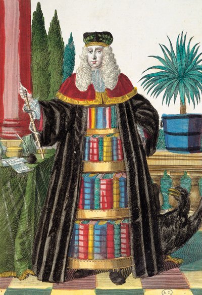 Tohtori, kaiverrus Martin Engelbrechtin (1684-1756) Assemblage des nouveau manouvries habilles -julkaisusta tekijältä Martin Engelbrecht