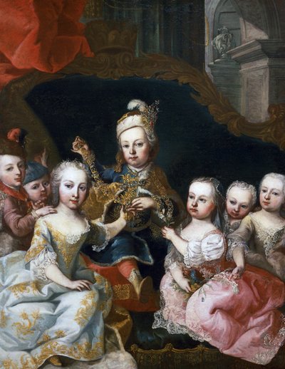 Muotokuva Joseph II:sta lapsena veljiensä kanssa (Wien tekijältä Martin II Mytens or Meytens