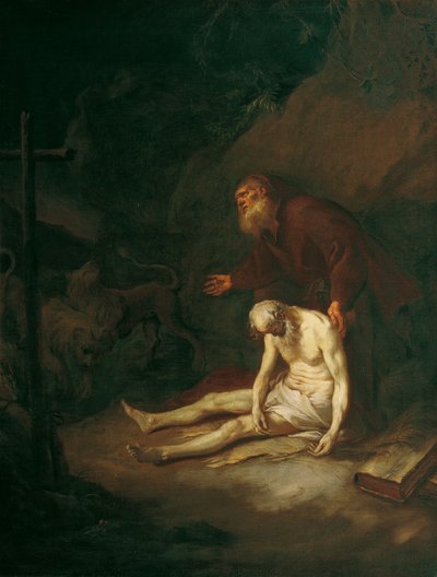 Pyhät erakot Antonius ja Paavali tekijältä Martin Johann Schmidt