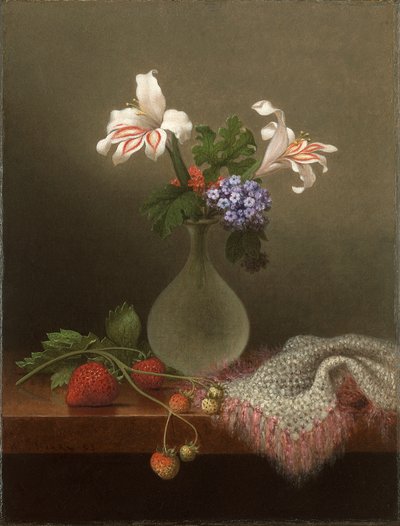 Maljakko maissililjoja ja heliotrooppia tekijältä Martin Johnson Heade