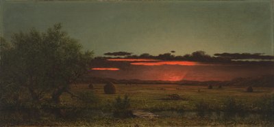 Jerseyn niityt auringonlaskun aikaan tekijältä Martin Johnson Heade