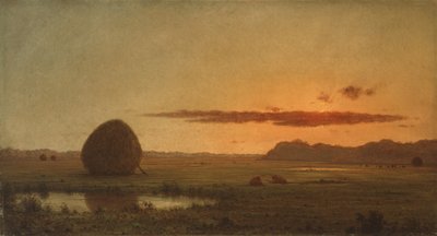 Auringonlasku, Newburyport Meadows tekijältä Martin Johnson Heade