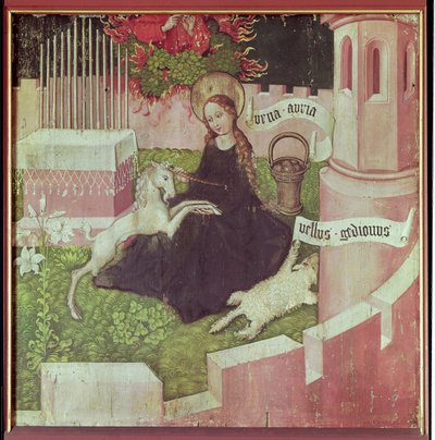 Dominikaanien alttaritaulu: Mystinen metsästys, n. 1470-1480 (katso myös 67722) tekijältä Martin Schongauer