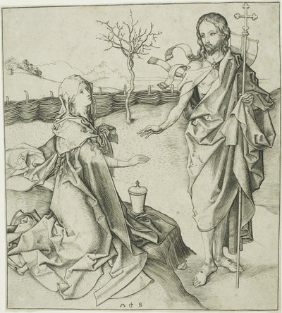 Kristus ilmestyy Magdalenalle – Noli Me Tangere tekijältä Martin Schongauer