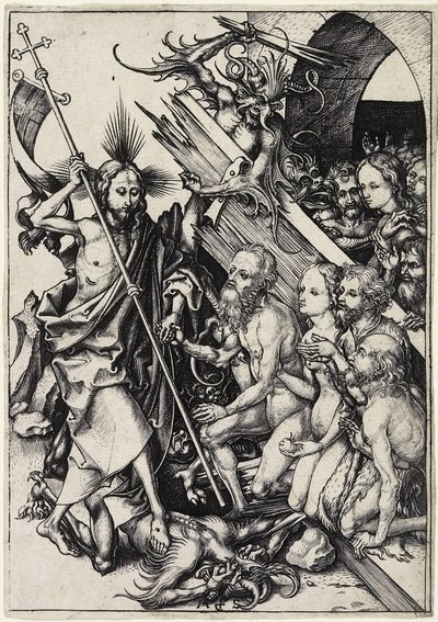 Kristus Limbossa, n. 1480 tekijältä Martin Schongauer