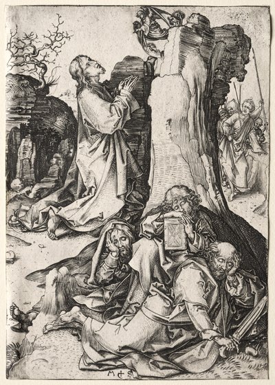 Kristus Öljymäellä. tekijältä Martin Schongauer