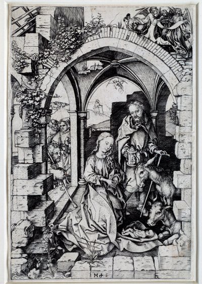 Martin Schongauerin (1450-1491) nativiittipiirros 1400-luvun Pariisissa. tekijältä Martin Schongauer
