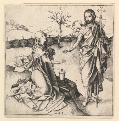 Noli me Tangere, n. 1435-1491. tekijältä Martin Schongauer