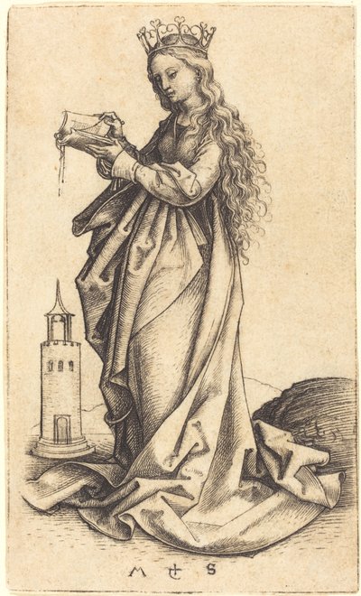 Pyhä Barbara tekijältä Martin Schongauer