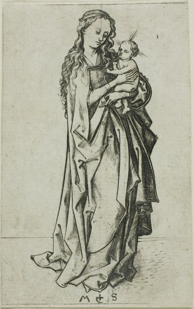 Pieni seisova Madonna ja lapsi tekijältä Martin Schongauer