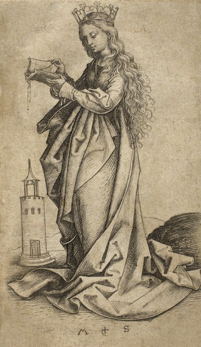 Pyhä Barbara tekijältä Martin Schongauer